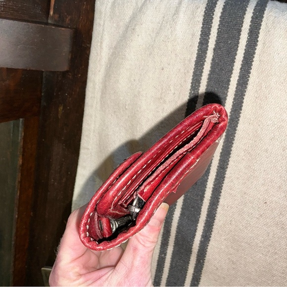 Bed Stu Leather Canton Wallet Clutch Cherry Lacquer DD MSRP $169 - Picture 6 of 13